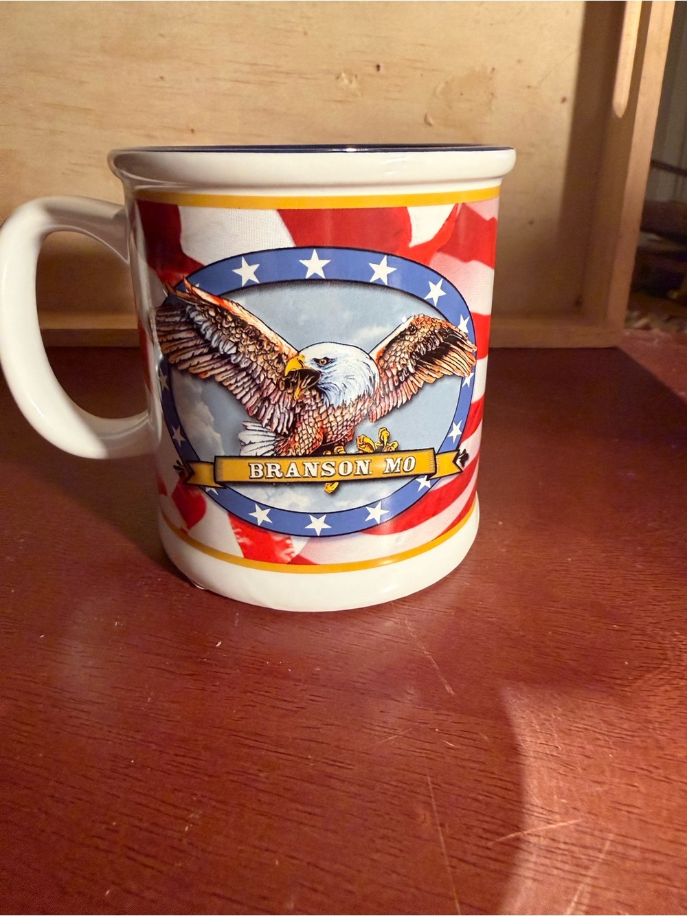 Branson MO Eagle Ceramic Mug - Red, White & Blue